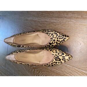 Vionic Leopard Print Kitten Heel Pumps